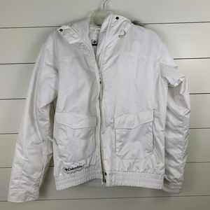 columbia white fur collar jacket